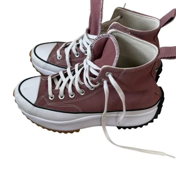 Converse Run Star Hike Platform Men's Women's 9.5 Saddle Canvas High Sneakers