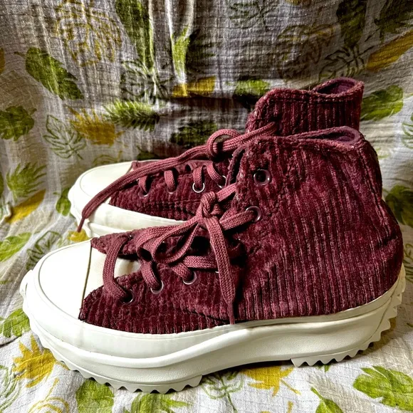 Converse Run Star Hike Trainers Corduroy Platform Y2K High Top Shoes