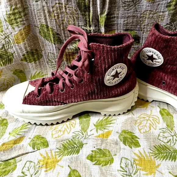 Converse Run Star Hike Trainers Corduroy Platform Y2K High Top Shoes