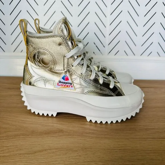 🤩Converse Size 10.5 Women Shoes Run Star Hike Hi Platform Western Gold A10333C