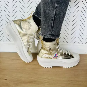 🤩Converse Size 10.5 Women Shoes Run Star Hike Hi Platform Western Gold A10333C
