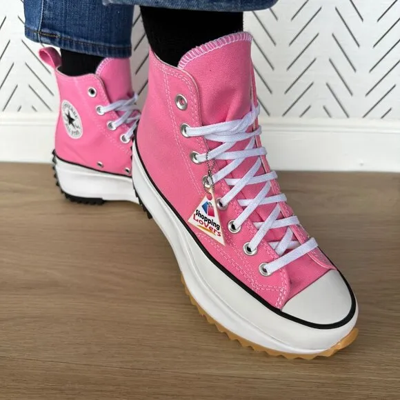 🤩Converse Sz 8.5 Women's Shoes Run Star Hike Pop High Top Sneakers Pink A08735C