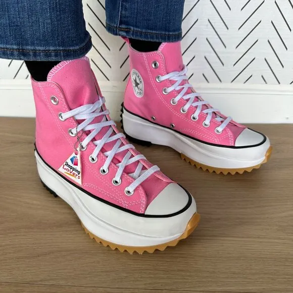 🤩Converse Sz 8.5 Women's Shoes Run Star Hike Pop High Top Sneakers Pink A08735C
