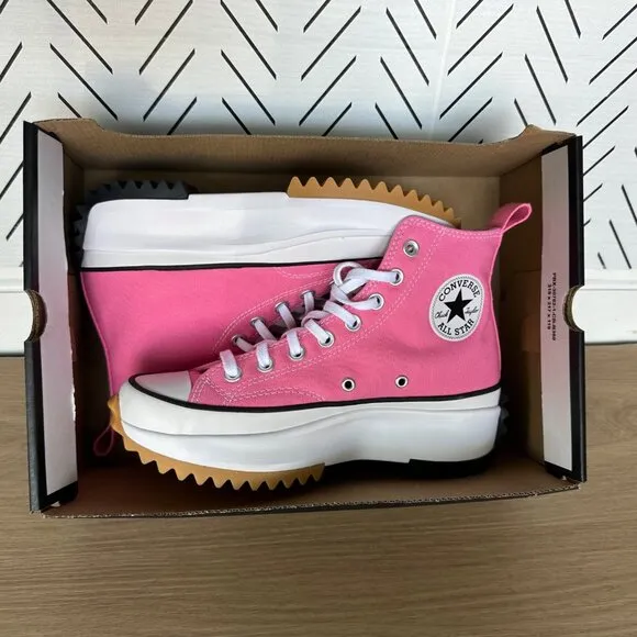 🤩Converse Sz 8.5 Women's Shoes Run Star Hike Pop High Top Sneakers Pink A08735C