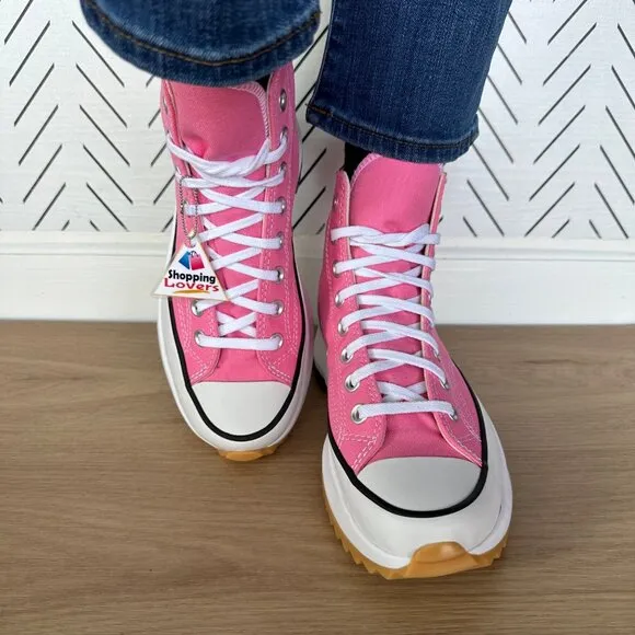 🤩Converse Sz 8.5 Women's Shoes Run Star Hike Pop High Top Sneakers Pink A08735C