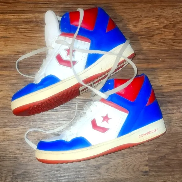 Converse Weapon High Mens  Shoes White Blue Red USA Olympic Vintage Sneakers 12