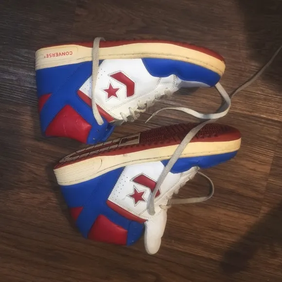 Converse Weapon High Mens  Shoes White Blue Red USA Olympic Vintage Sneakers 12