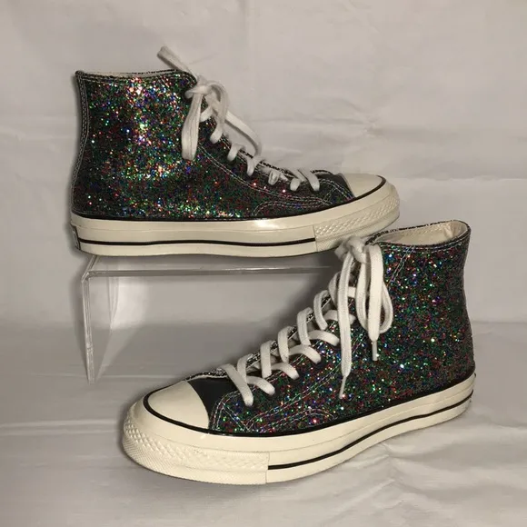 Converse x JW Anderson High Top Sneakers Tennis Shoes Black Glitter Size 9