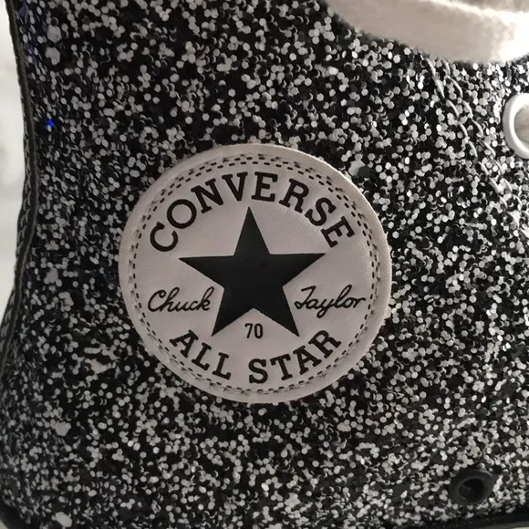 Converse x JW Anderson High Top Sneakers Tennis Shoes Black Glitter Size 9