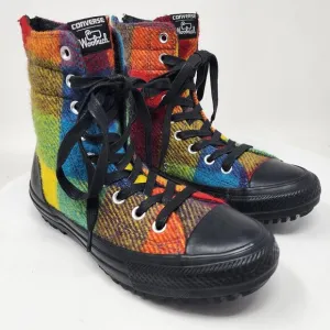 Converse X Woolrich Plaid High Top Sneakers Women 6.5 Multicolor Wool Chuck