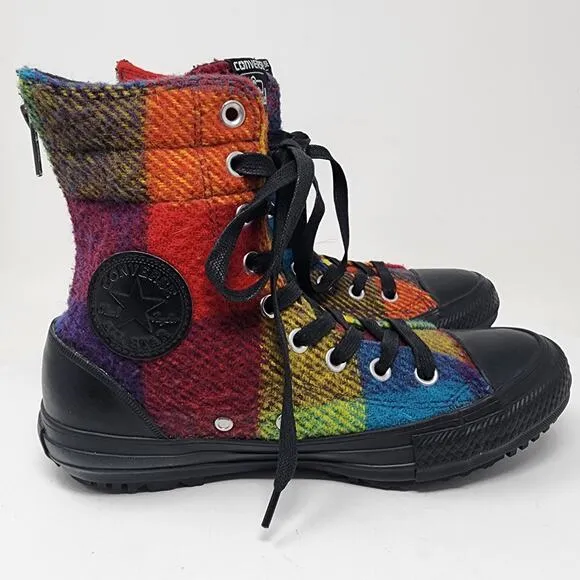 Converse X Woolrich Plaid High Top Sneakers Women 6.5 Multicolor Wool Chuck