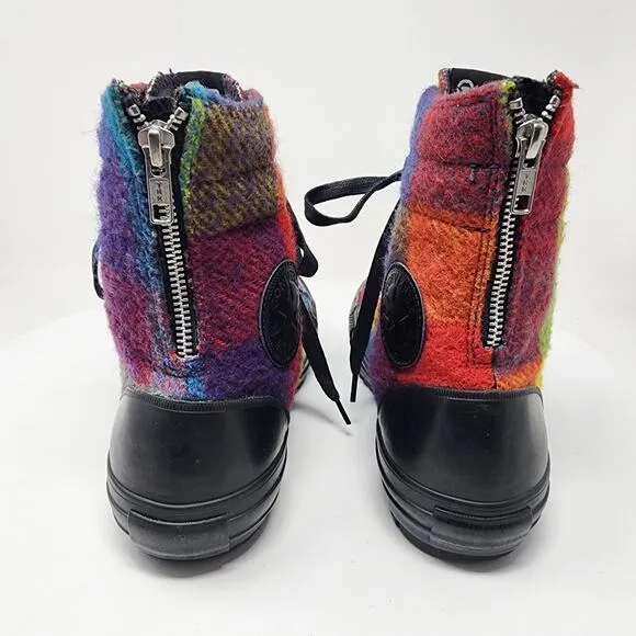 Converse X Woolrich Plaid High Top Sneakers Women 6.5 Multicolor Wool Chuck