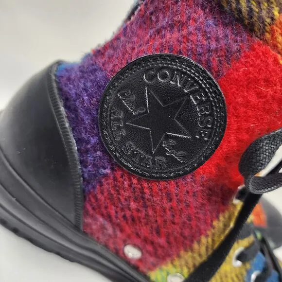 Converse X Woolrich Plaid High Top Sneakers Women 6.5 Multicolor Wool Chuck