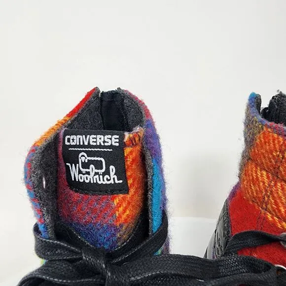 Converse X Woolrich Plaid High Top Sneakers Women 6.5 Multicolor Wool Chuck