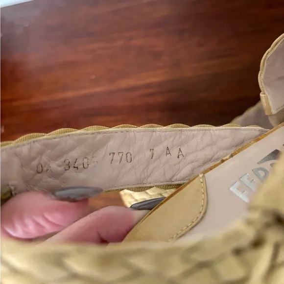 COPY - Salvatore Ferragamo Dulcinea Woven wedges sandals nude size 7AA LIKE NEW!