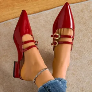 COPY - Women Flat Loafers Half Slippers Pointed Toe Mary Jane Mule Shoes