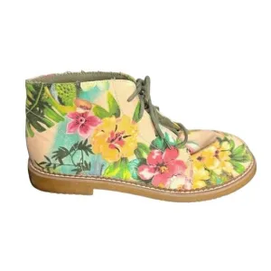 Corkys tropical floral lace up chukka ankle boots size 10