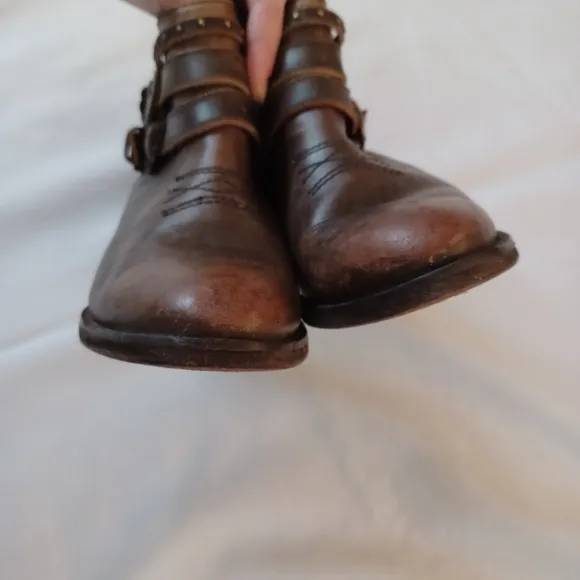 Corral Boots Circle G Booties Western Brown Leather Distressed Cowhide Size 8.5