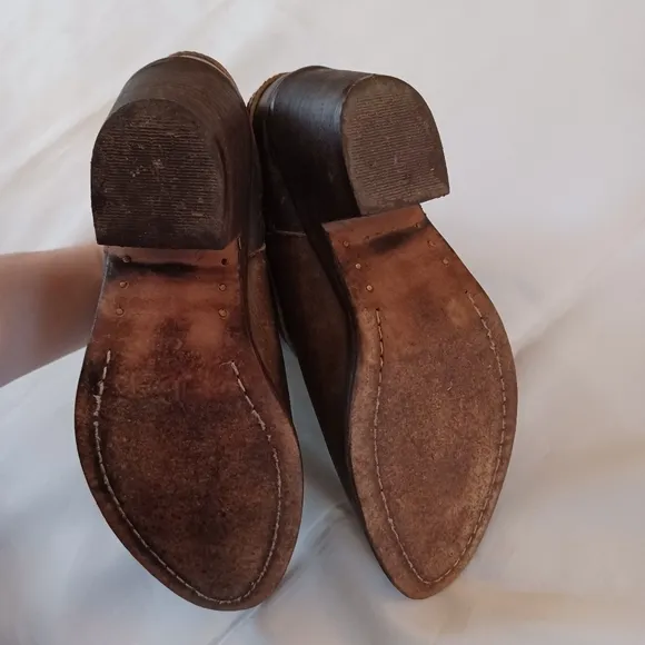 Corral Boots Circle G Booties Western Brown Leather Distressed Cowhide Size 8.5
