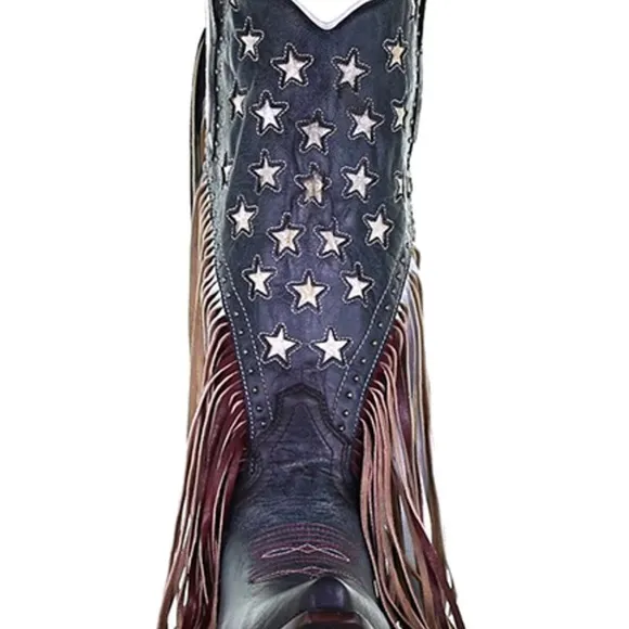 CORRAL WOMEN'S LAMB STARS INLAY &amp; STUDS WESTERN BOOTS - SNIP TOE