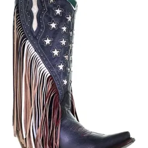 CORRAL WOMEN'S LAMB STARS INLAY &amp; STUDS WESTERN BOOTS - SNIP TOE