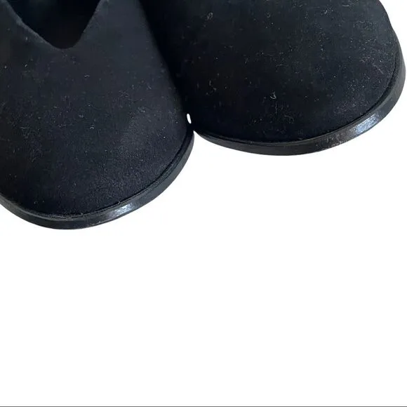 COS Black Suede Pointy Toe Chunky Heel Pumps Slip-On Shoes Block Heels 39