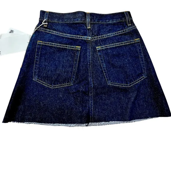 COS Denim Mini Skirt Raw Hem Size 4 NWT
