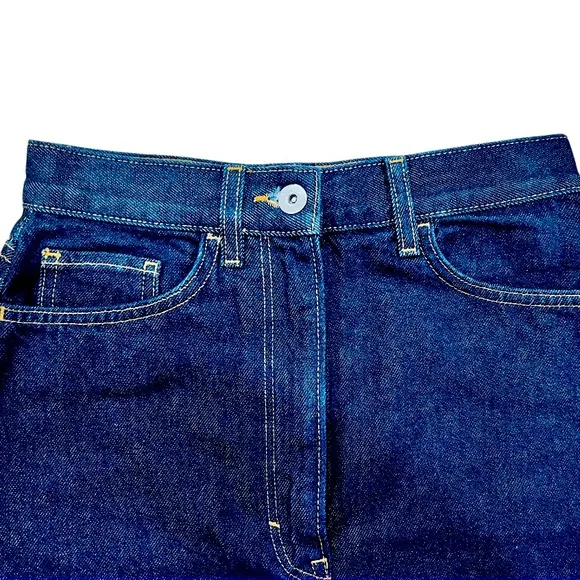 COS Denim Mini Skirt Raw Hem Size 4 NWT