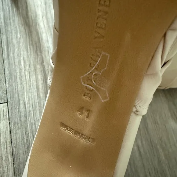 Cream Sandals with Woven Design Bottega