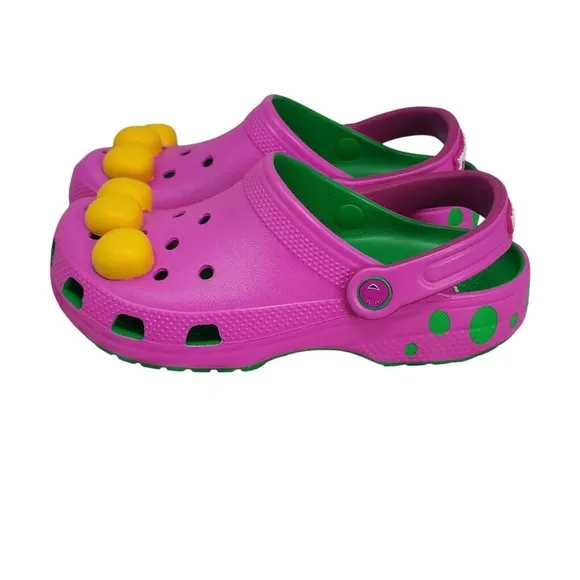 Crocs Barney Classic Clogs Kids Size J4 Shoes I Love You You Love Me