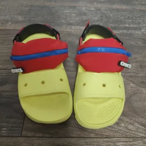 Crocs Classic All Terrain Sandals Yellow with Zipper Pouch  Sz Men’s-5 Women's-7