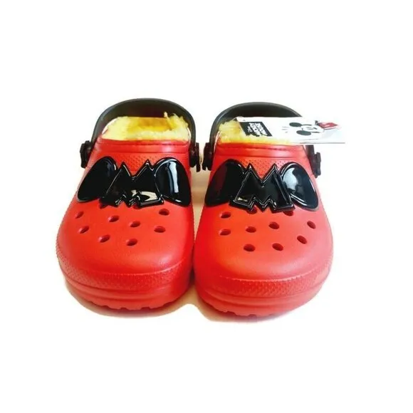 CROCS Classic Disney Mickey Mouse Lined Clog Lightweight Slip On Shoes Size J4