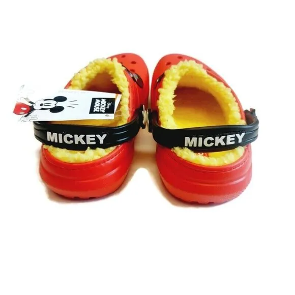 CROCS Classic Disney Mickey Mouse Lined Clog Lightweight Slip On Shoes Size J4