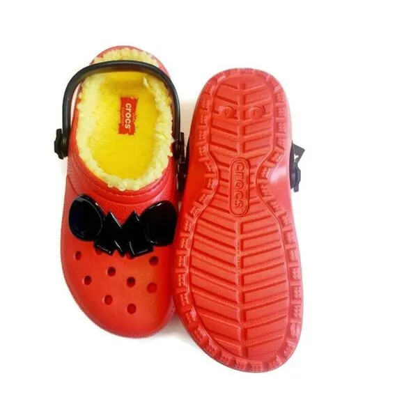 CROCS Classic Disney Mickey Mouse Lined Clog Lightweight Slip On Shoes Size J4