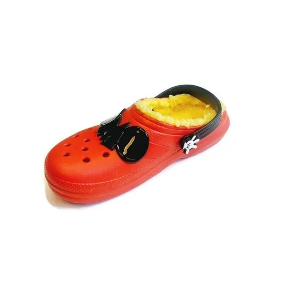 CROCS Classic Disney Mickey Mouse Lined Clog Lightweight Slip On Shoes Size J4