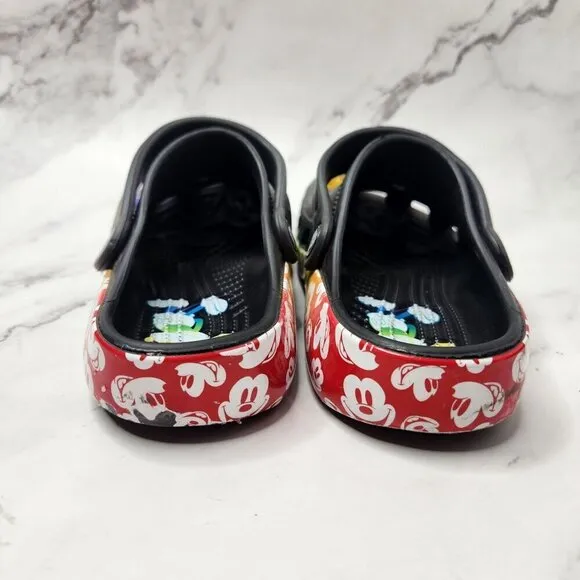 Crocs Classic Disney Rainbow Black Mickey Mouse Slip-On Clogs Kids 3 (J3)