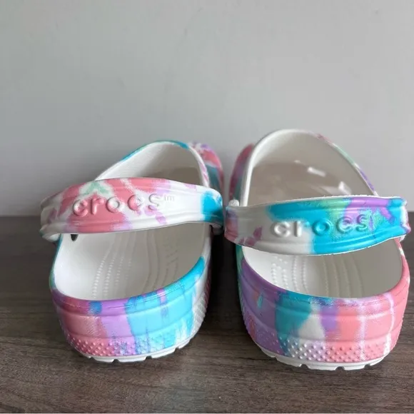 Crocs Classic Tie Dye Unisex Clog (Pink/Purple/Green) Size 6 or 8 #1873