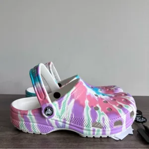 Crocs Classic Tie Dye Unisex Clog (Pink/Purple/Green) Size 6 or 8 #1873