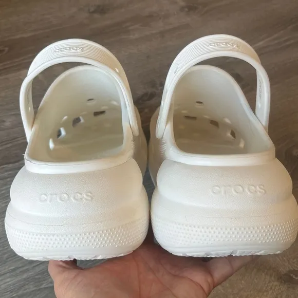 Crocs Crush Clogs 3-inch White Platform Casual Mens 11