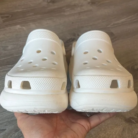 Crocs Crush Clogs 3-inch White Platform Casual Mens 11