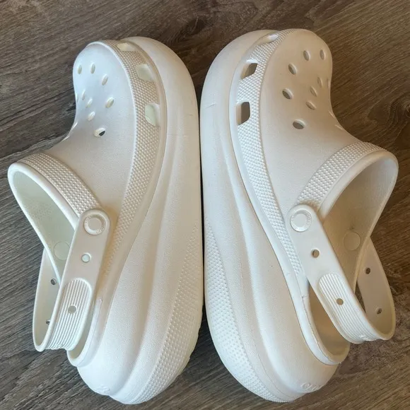 Crocs Crush Clogs 3-inch White Platform Casual Mens 11