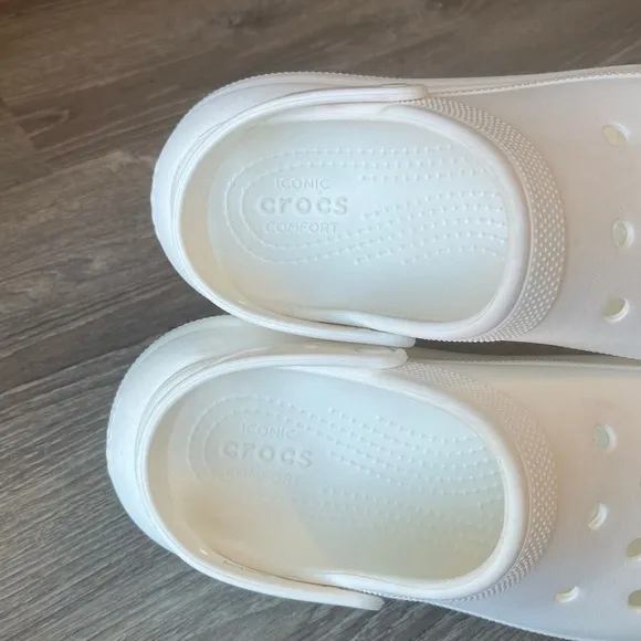Crocs Crush Clogs 3-inch White Platform Casual Mens 11