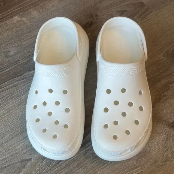 Crocs Crush Clogs 3-inch White Platform Casual Mens 11