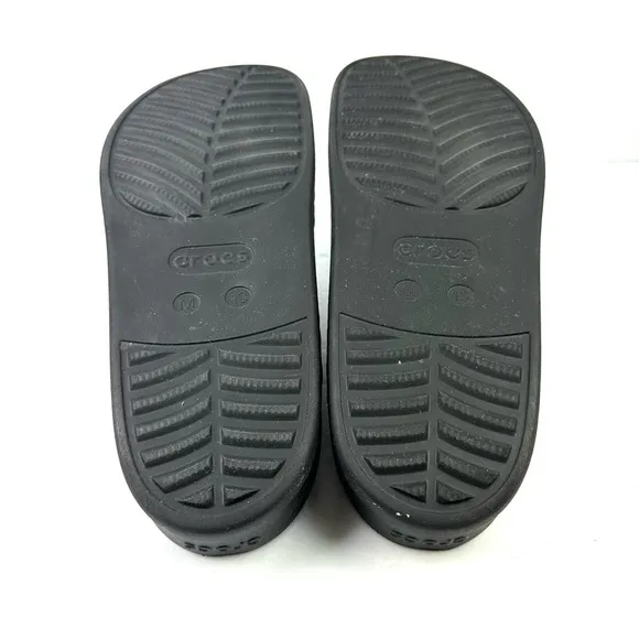 Crocs Dylan Clogs 13 Black Weave Rubber Slip On Shoes Mens