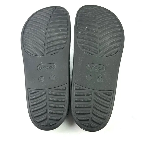 Crocs Dylan Clogs 13 Black Weave Rubber Slip On Shoes Mens