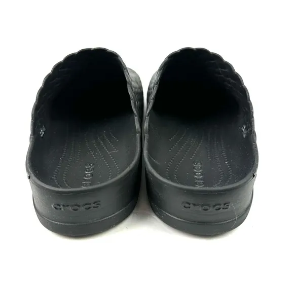 Crocs Dylan Clogs 13 Black Weave Rubber Slip On Shoes Mens