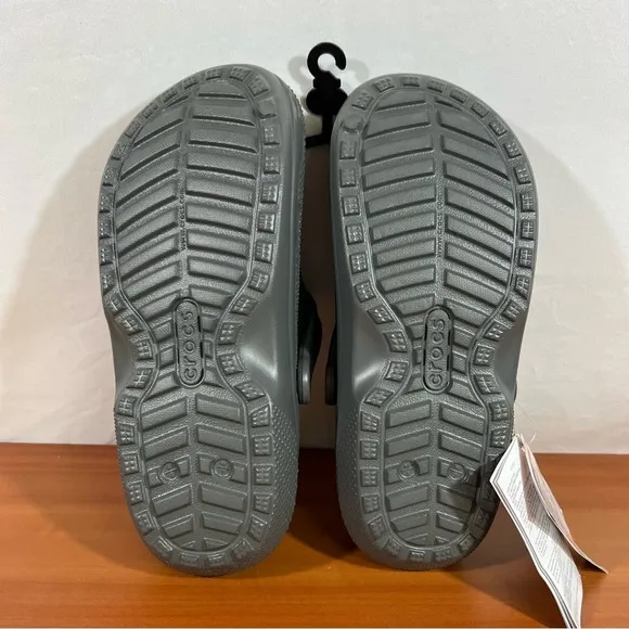 Crocs Gray Classic Lined Unisex Clog Size 5 or 7 #B1865