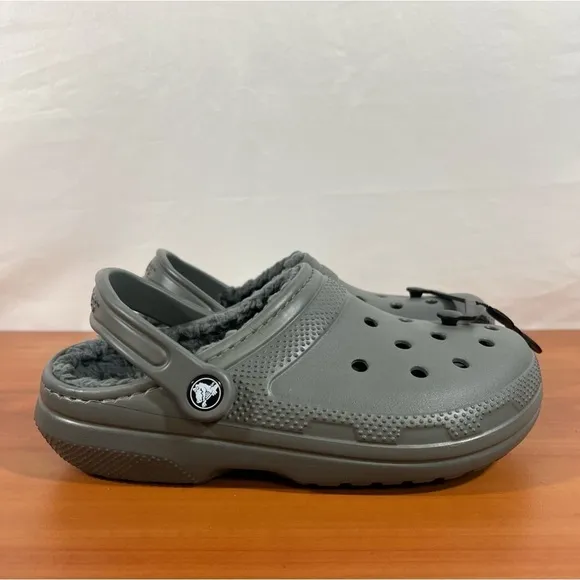Crocs Gray Classic Lined Unisex Clog Size 5 or 7 #B1865