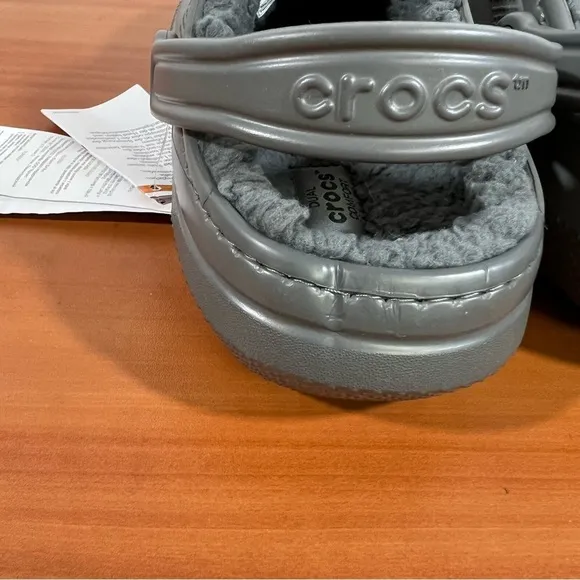 Crocs Gray Classic Lined Unisex Clog Size 5 or 7 #B1865