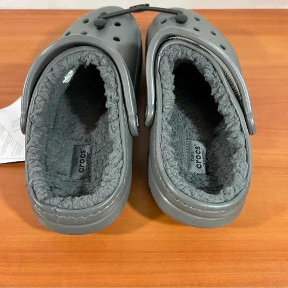 Crocs Gray Classic Lined Unisex Clog Size 5 or 7 #B1865